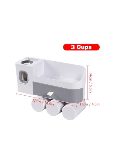 Geeksen Su Geçirmez Duvara Monte Diş Fırçası Askısı, Makyaj Organizer, Diş Macunu Dispenser 3'lü Saklama Kutusu Diğer