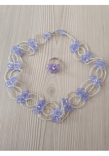 Boncuklu Tasarım Kolye Yüzük