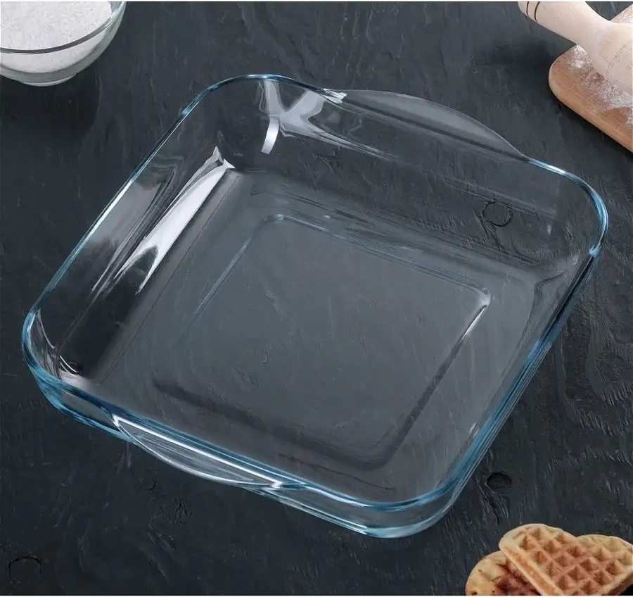 Borcam 3,2 Litre Cam Kare Fırın Kabı 11631628 Beyaz