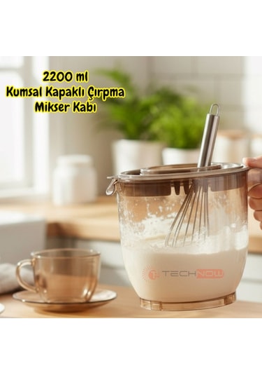 Technow Vip Ahmet Vp-023 2200ml Kumsal Kapaklı Çırpma Mikser Kabı Bakır