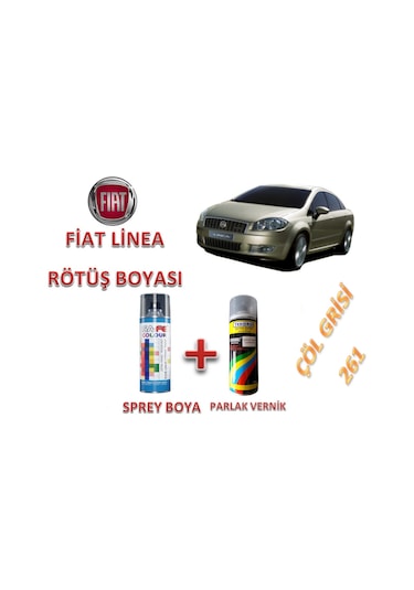 Fiat Linea Çöl Grisi 261 Rötüş Boyası + Parlak Vernik Seti