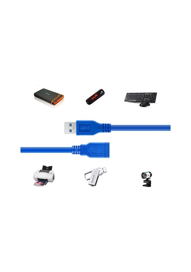 Wozlo USB 3.0 Uzatma Kablosu Erkek Dişi Uzatma HDD Kablo 3 M