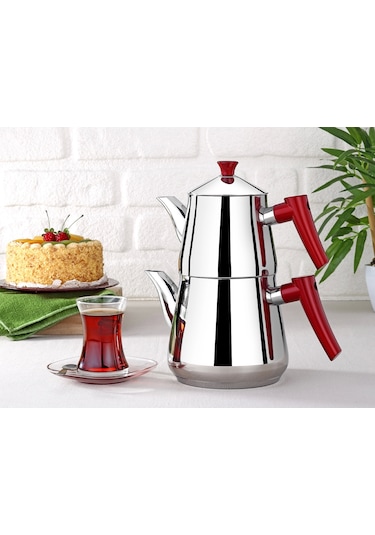 Gümüşer Piramit Çaydanlık Orta 1,0 / 2,0 Lt