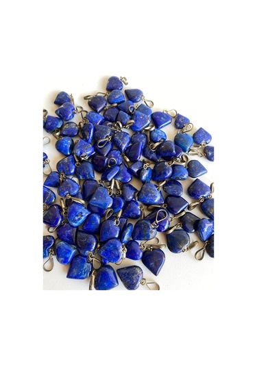 Doğal Lapis Lazuli Taşı Kalp Kolye Ucu 1,3 1,6 CM