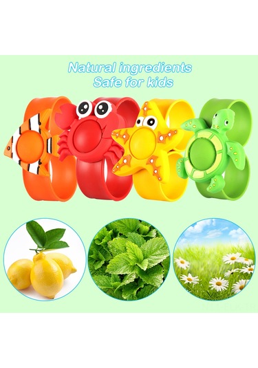 Xindoker Çocuklar İçin Silikon Kordonlu Doğal Yağlı Kovucu Bilezik - Dış Etkinliklerde Komik Desenli Uygun Beden Koru