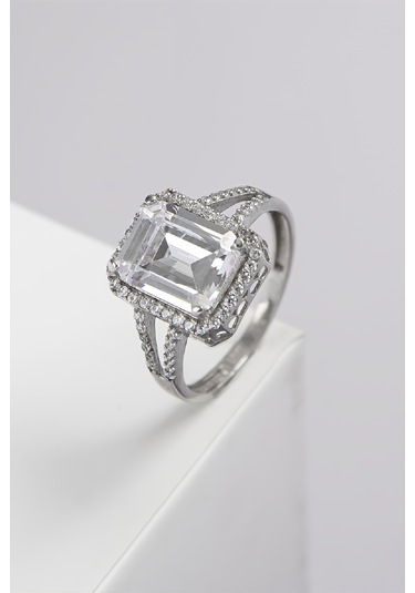 925 Ayar Gümüş Rodyumlu Zirkon Taşlı Bayan Yüzük -7970