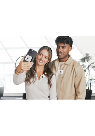 Wireless Me Dual: Beyaz İki Vericili Kompakt Telsiz Mikrofon Sistemi