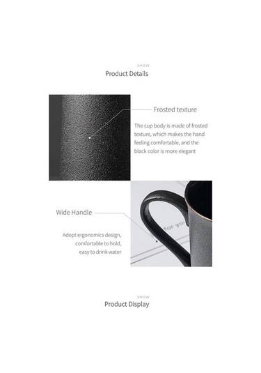 Seramik Kupa Tumblers Çay Tumbler Bardak Kahve Süt Kupalar Yenilik Büyük Vintage Ev Siyah Kupası Kupalar Siyah