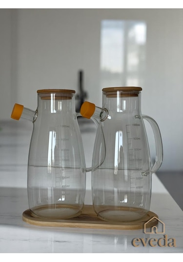 Eveda Yağdanlık İkili 1 Litre Şeffaf