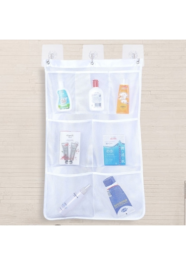 Cbtx 7 Izgaralar Örgü Duş Asılı Çanta Organizatör Polyester Banyo Asılı Cepler