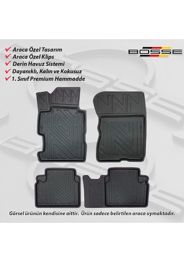 Honda Civic Sedan Paspas FD6 Araca Özel 2006 - 2012 BOSSE 3D Havuzlu Oto Paspas