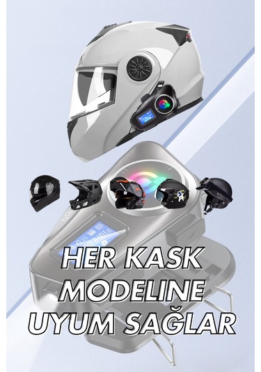 Wearfitpro Q58 Max Led Ekranlı Motosiklet Kask Bluetooth Intercom