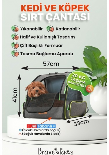 Brave Paws Kedi Ve Köpekler Için Piramit Xl Taşıma Çantası - Geniş Alan Havalandırmalı Seyahat Çantası