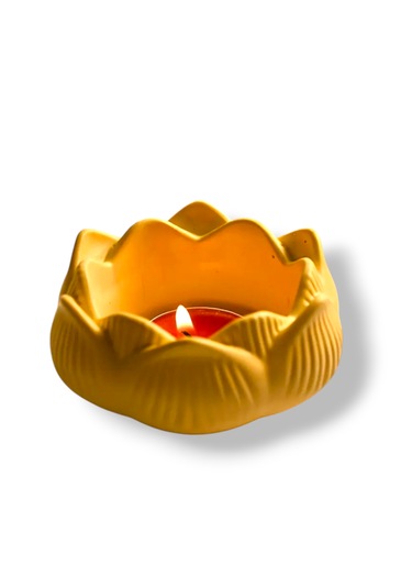 1 Adet Renkli Lotus Mumluk Sarı