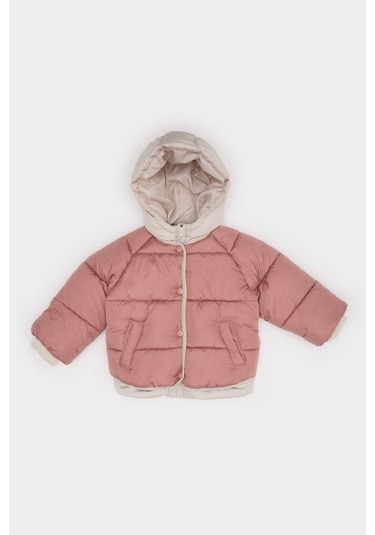 Defacto Kız Bebek Kapüşonlu Fermuarlı Şişme Mont C5312a525aubn564 Kahve