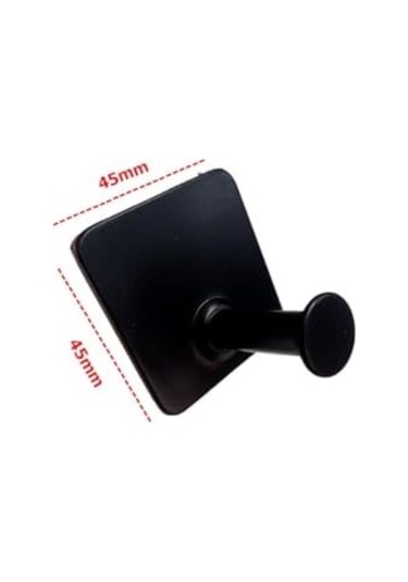 Kendinden Yapışkanlı Askılık Tekli Mat Siyah 4 Lü Paket Siyah