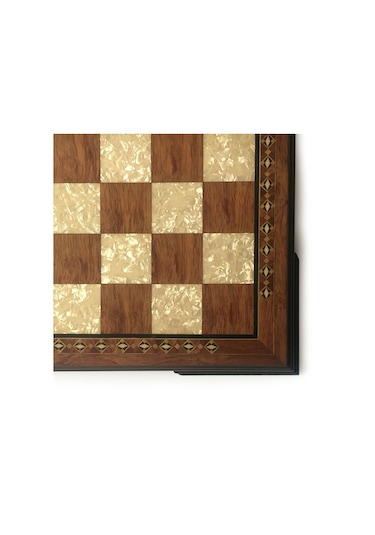 Helena Wood Art El Yapımı Ahşap Satranç Tablası Kızıl