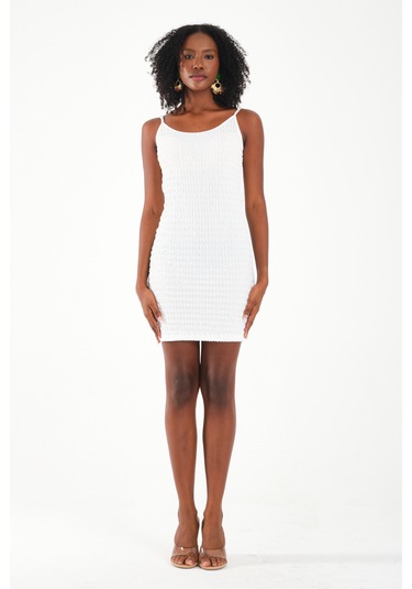 By Papi Askılı Elbise Beyaz