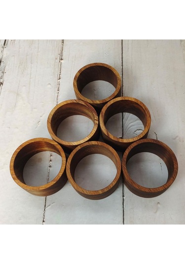 Suntek 5 Parça Peçete Halkaları Seti Oteller Tutucu Restoran Kahverengi