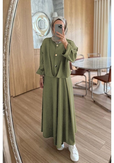 Luna Etekli Modal Takım - Haki Haki