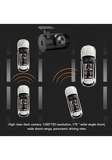 Lemestar Siyah Otomobil Usb Dvr Kaydedici - Android Ekranlı Navigasyon Uyumlu, Adas Sürücü Yardımı, 720p Hd, 170 Geniş Açı, Gece Görüşü Fonksiyonu