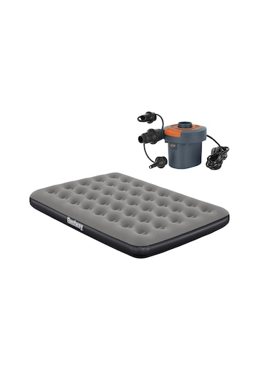 Bestway Ultra Queen 2 Kişilik Şişme Yatak + Çakmaklık Girişli 191x137x22cm 671gz Bw144 Gri