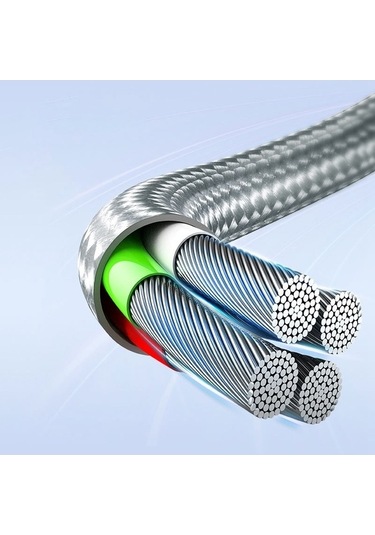 Pazly Yoobao V22 Seri 3 1 Usb Type-c / Lightning / Micro Geri Çekilebilir Veri Kablosu 3a Hızlı Şarj Naylon Örgülü Kablo