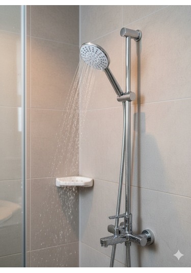 Galaxy 5 Fonksiyonlu Krom Duş Başlığı Kireç Kırıcılı El Duşu Krom