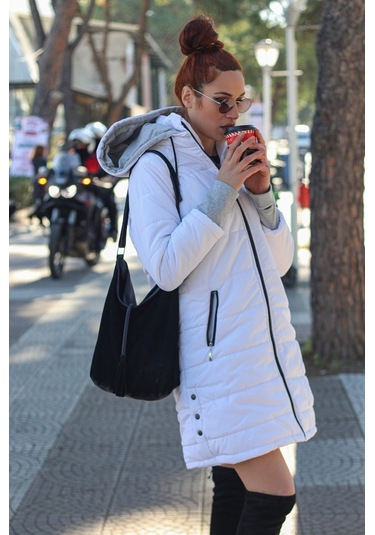 Barbora Kışlık Kapüşonlu Uzun Kadın Şişme Mont 805beyaz2 001