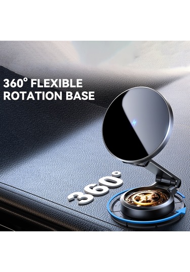 Joyroom Jr-zs408 Metal Araba Manyetik Kablosuz Şarj Tutucu Siyah