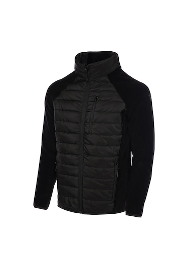 Ghassy Co. Erkek Hafif Şişme Tam Fermuarlı Polar Ceket Siyah R.A.Y
