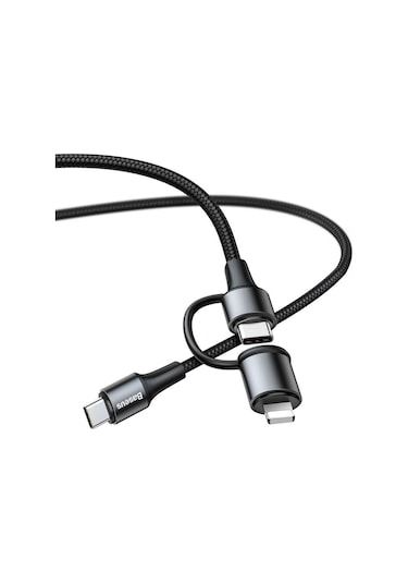 Baseus Twins 2in1 60W Type-C to Type-C + Lightning Kablo Siyah CATLYW-01