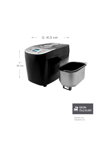 Karaca Bake XL Ekmek Reçel Yoğurt Yapma Makinesi 1500 G + 45 Tarifli Kitapçık