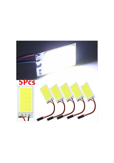 Yeni 5 Adet Dc12v Beyaz Cob 18led Paneller Araba İç Kubbe Ampul T10 Festoon 12 V Lamba Cob Led Panel Işıkları