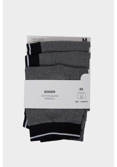 Defacto Regular Fıt 3lü Boxer G9218ax26spgr400 Gri-gr400