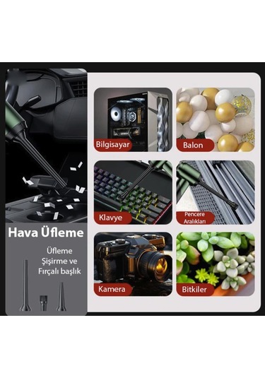 110w Ultra Güçlü Turbo Araç Ev Süpürgesi Araba Yıkama Süpürgesi 1 Saat Kullanım Şarjlı