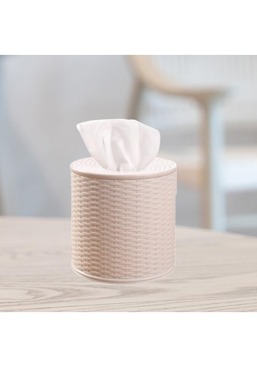 Homyl Rulo Kağıt Kutusu Pratik Süs Peçete Saklama Araba Bej Bej