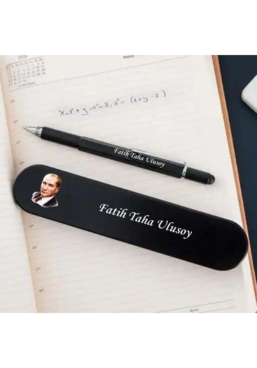 İsme Özel Çok Amaçlı Atatürk Baskı Kutulu Tükenmez Kalem
