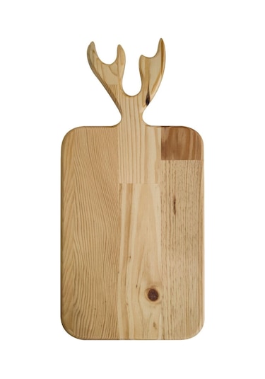 Nishev Geyikli Ahşap Sunum Ve Kesme Tahtası Açık Kahve