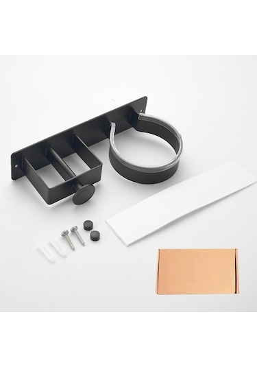 Lichen Saç Kurutma Makinesi Tutucusu, Duvara Monte, Delme Siyah