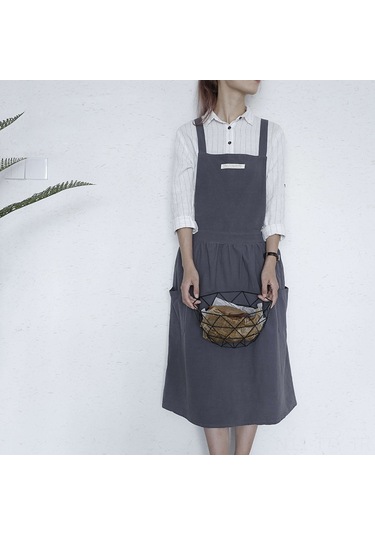 Dianziye Ev, Mutfak Ve Kafe İçin Siyah Kumaş Apron - Dayanıklı, Kullanıması Kolay Ev Gereci Diğer