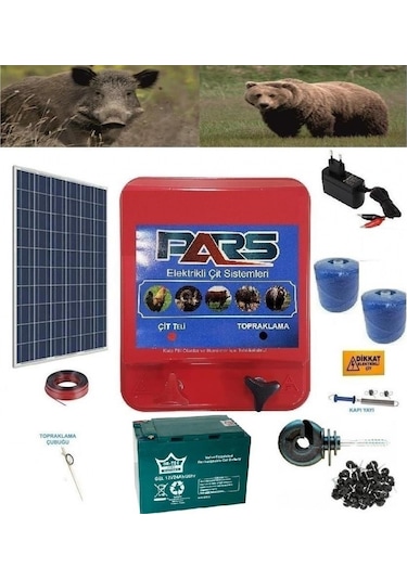 Pars Elektrikli Çit Ayı-Domuz Kovucu Jumbo Set 1000 Sensörlü