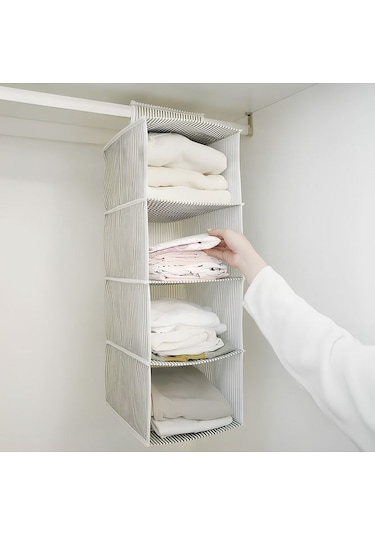 Alas Dolap İçi 4 Raflı Çok Katlı Dolap İçi Düzenleyici Organizer Gri