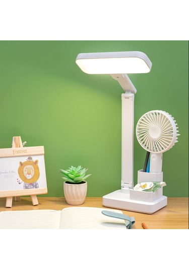 3 Renkli Kalemlikli Telefon Tutuculu Masa Lambası Okuma Işığı Çok Renkli