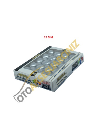 A Kalite Mefsa Bijon Kapağı Düz 19 Mm Krom 20 Li Set