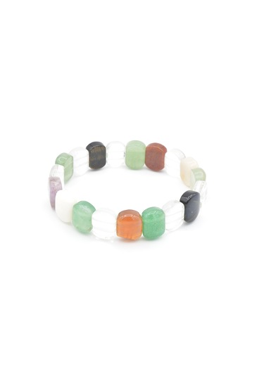 Hakiki Doğal Karışık Çakra Taşlı Bileklik Çok Renkli