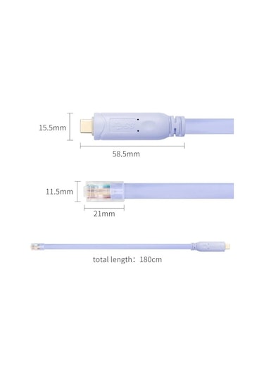 Type C To Cisco Router Rj45 Konsol Kablosu Type C To Rj45 Kablo 1.8m