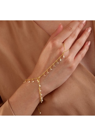 Queen Silver Jewelry 925 Ayar Gümüş Ful Zirkon Taş Sallantılı Şahmeran Altın