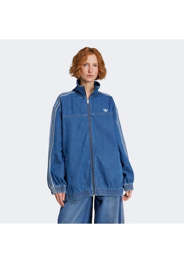 Adidas Adicolor Adilenium Denim Kadın Eşofman Üstü Jy2896 Mavi