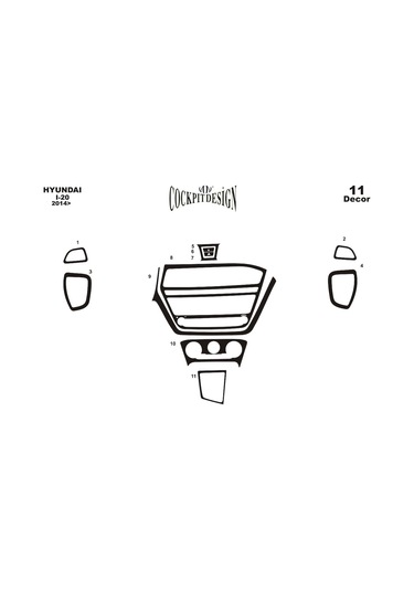 Hyundai I 20 Piano Black Kaplama 11 Parça 2014 Ücretsiz Kargo